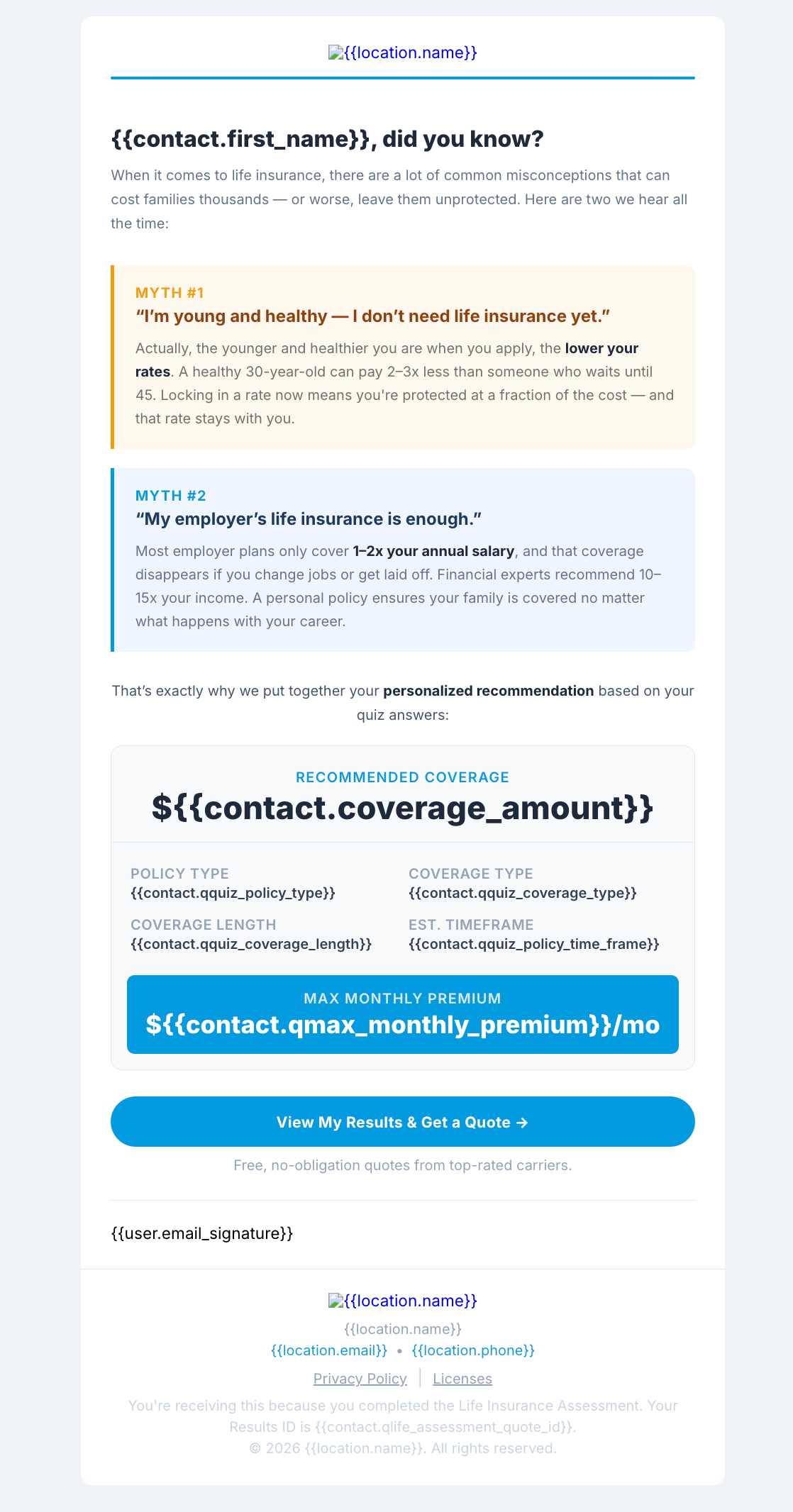 Personalized email template inside the Pulse account, supported and tuned by the Quoteplicity team.