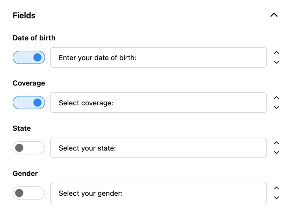 Customize widget fields